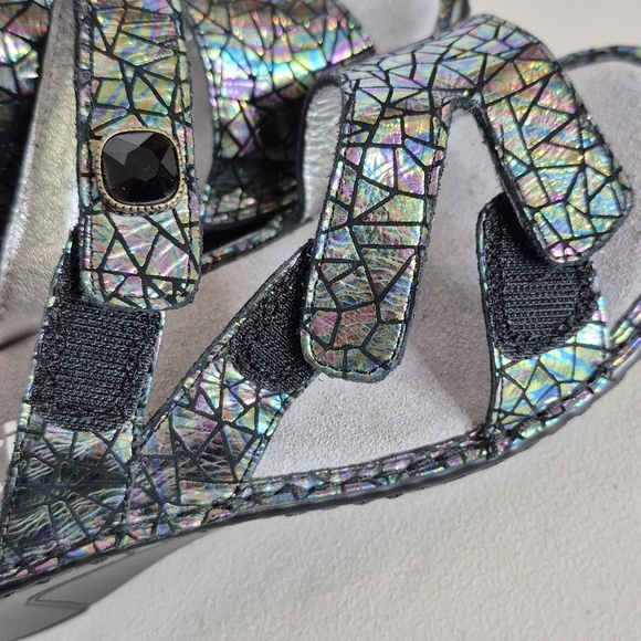 Alegria Loti Tectonic Wedge Heel Adjustable Velcro Slide Sandals - Size 38/8-8.5 - Picture 10 of 15